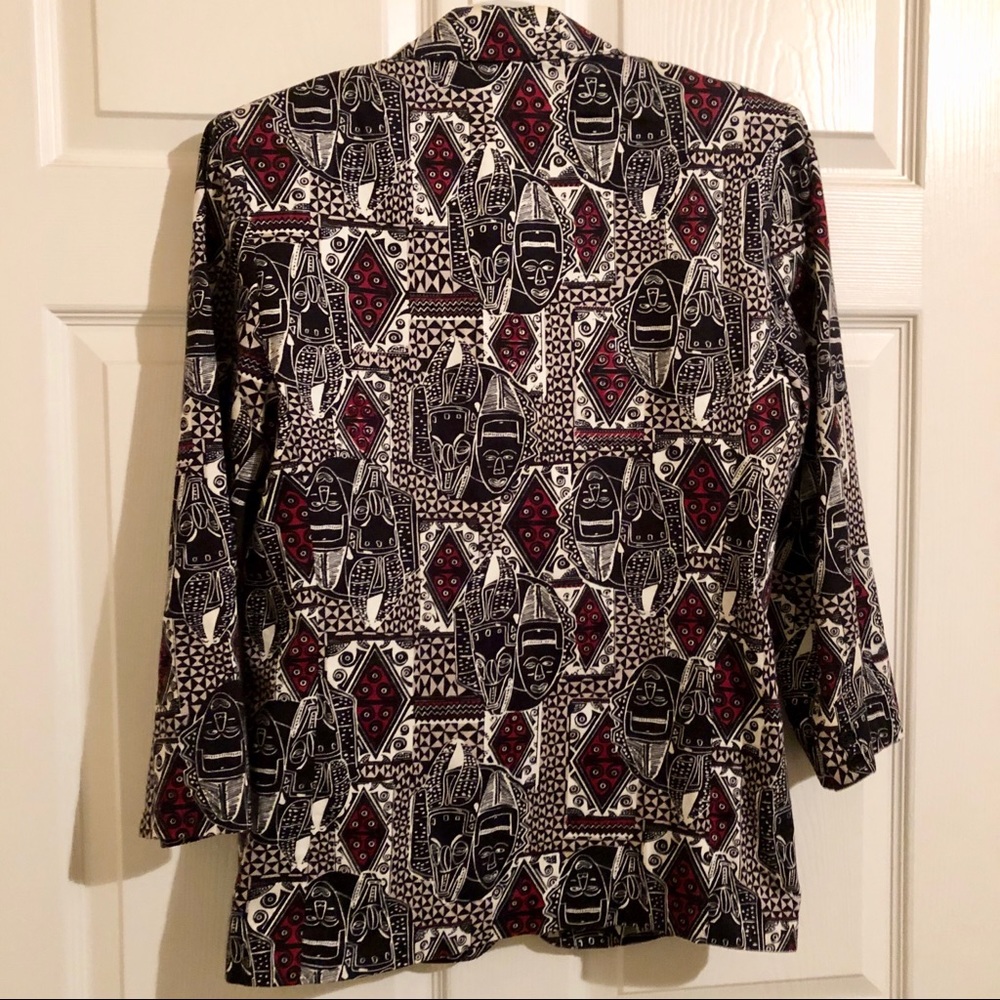 Vintage Peabody House 100% Cotton Print Blazer-3/4
